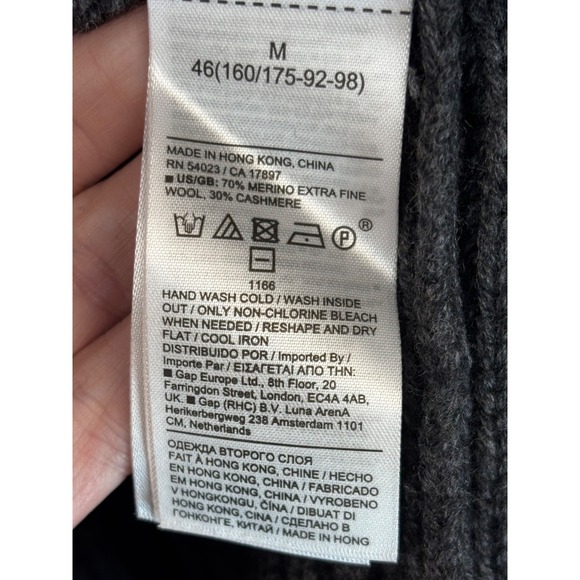 Banana Republic Cashmere Merino Cardigan Gray Pockets M Duster Collared NWT - Picture 9 of 13